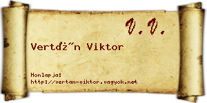 Vertán Viktor névjegykártya